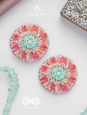 Priyasha - The Beloved Desire - Resham, Cutdana And Beads Hand Embroidered Earrings