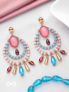 LUSTROUS SKY CIRCLES - GOLDEN DROP EARRINGS 