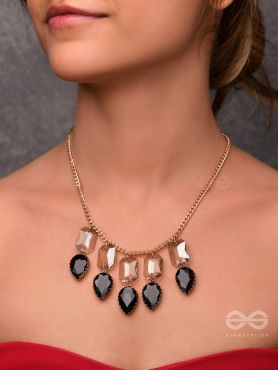 The Shadowed Nights -Golden Statement Neckpiece With Anti-Tarnish Coating 