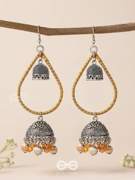 THE SUNLIT DROPS  - OXIDISED EMBELLISHED EARRINGS