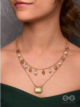 Jade Dream Drapes - Statement Multilayered Neckpiece With Anti-Tarnish Coating 