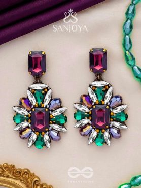 MANIDHAVALIKA - THE LAVISH GEMS - STONE EMBROIDERED EARRINGS