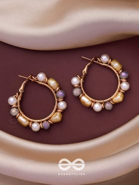 WHIMSICAL WONDERBEADS - GOLDEN EMBELLISHED HOOP EARRINGS