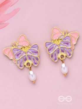 DUAL WING WONDERS - GOLDEN EMBELLISHED EARRINGS