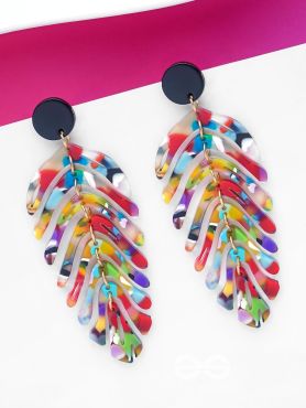 THE TROPICAL LEAFLETS - MULTICOLOR ACRYLIC EARRINGS