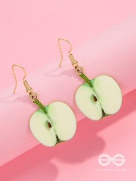 SWEET APPLE SERENADE - GOLDEN EMBELISHED EARRINGS