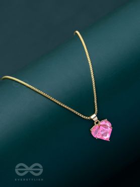 The Crystal Heart - Golden Embellished Neckpiece With Anti-Tarnish Coating