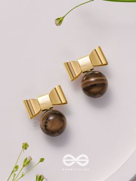 Earthy Bows - Golden Earrings
