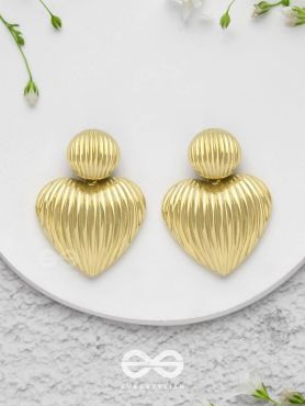 Young Love - Textured Golden Earrings