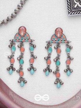 The Umbrella Sprinkles- Enamelled Oxidised Earrings