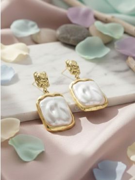 Liquid Gold- Modern Framed Earrings