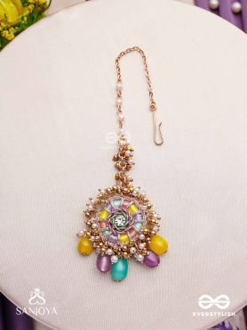 RANGVATI - FULL OF COLORS - EXQUISITE MULTI-HUED MAANGTIKA WITH PEARL AND CRYSTAL EMBELLISHMENTS