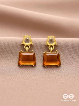 HONEY DROP- ELEGANT DROP EARRINGS WITH WARM AMBER GEMSTONES