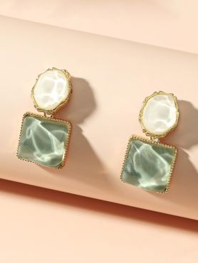 LIME TWIST-  LAYFUL COLORBLOCK EARRINGS