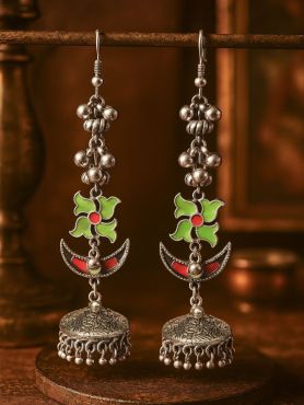 FOLK FLARE- OXIDISED STATEMENT EARRING