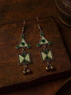 GYPSY MUSE- ENAMELLED OXIDISED EARRINGS