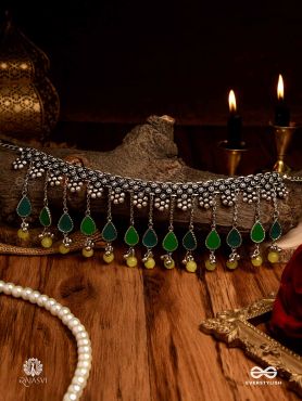 FOLK FUSION - FESTIVE ENAMELLED OXIDISED NECKLACE