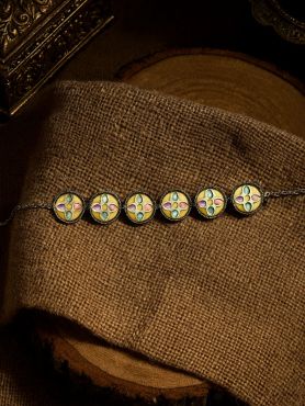 DREAM PETALS - PASTEL ENAMELLED OXIDISED CHOKER