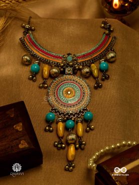 SUNBURST DREAM - ENAMELLED TRIBAL NECKLACE