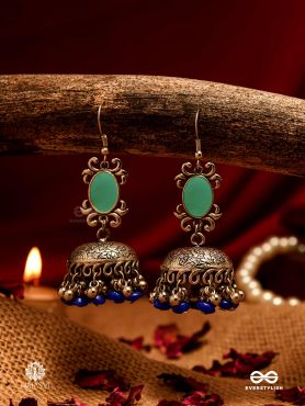 INDIGO DRIZZLE - STATEMENT DOME EARRING