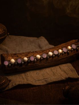 LAVENDER LINK - OXIDISED CHAIN NECKLACE