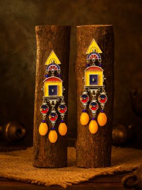 RANG MANTRA - GEOMETRIC OXIDISED EARRING