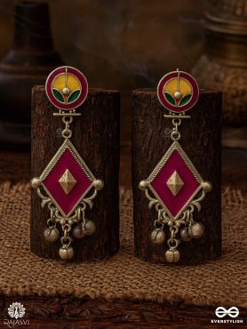 DIYA DANCE – VIBRANT RED OXIDISED EARRINGS