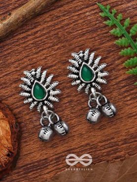 The Flared Droplet Studs (Emerald Green) - The Melodious Ghungroo Collection