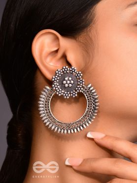 The Beauteous Eclipse - Oxidised Boho Earrings