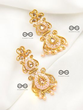 The Marvellous Meenakari Collection - Kiara Earrings - Pink