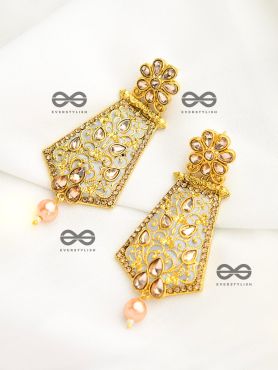 The Marvellous Meenakari Collection - Arya Earrings - Misty Grey