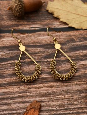 The Little Mesh Droplet - Tiny Trinket Earrings - Oxidised Gold