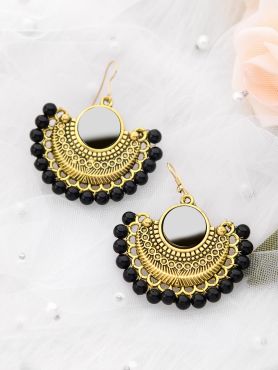 The Elegant Tribals - Golden Oxidised Earrings