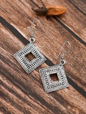 The Oxidised Squares - Tiny Trinket Earrings