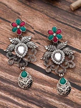 The Inspired By Nature - Oxidised Boho Earrings