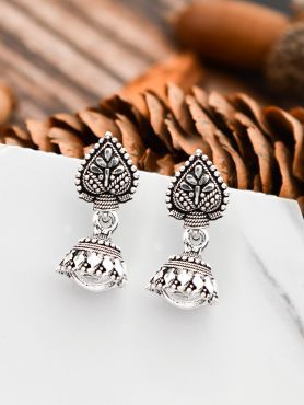 The Little Leaf Jhumkis - Tiny Trinket Earrings