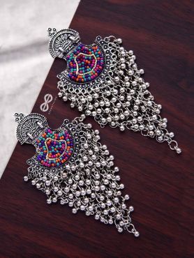 The Bohemian Jhaalar Statement Makers (Multicolour) - The Embroidered Oxidised Collection