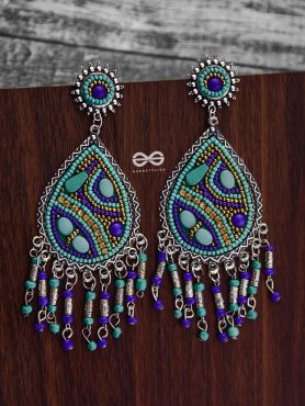 The Mesmerising Intricacy (Blue Hues) - Embroidered Oxidised Collection