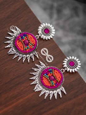 The Little Intricate Sun Drops (Pink) - Embroidered Oxidised Collection