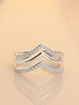 Leslie's Layered CZ Adjustable Ring (Silverette)