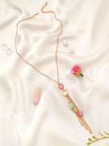 The Golden Hail- Golden Embellished Necklace With Anti-Tarnish Coating 