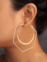 The Layered Geometry - Golden Statement Hoops