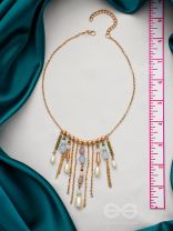 The Scotch Mist- Golden Embellished Necklace With Anti-Tarnish Coating