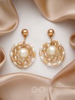 Run Rings Round- Golden Embellished Earrings