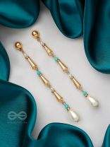 The Drooping Bells- Golden Embellished Earrings