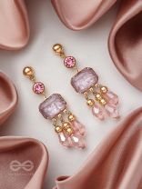 The Drip Painting- Golden Embellished Earrings