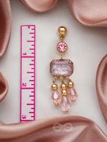 The Drip Painting- Golden Embellished Earrings