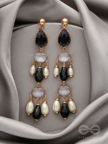 The Glazy Cascade- Golden Embellished Earrings