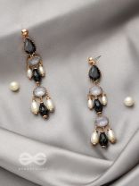 The Glazy Cascade- Golden Embellished Earrings