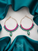 Half Moon Bay - Golden Embellished Earrings (Emerald Green)